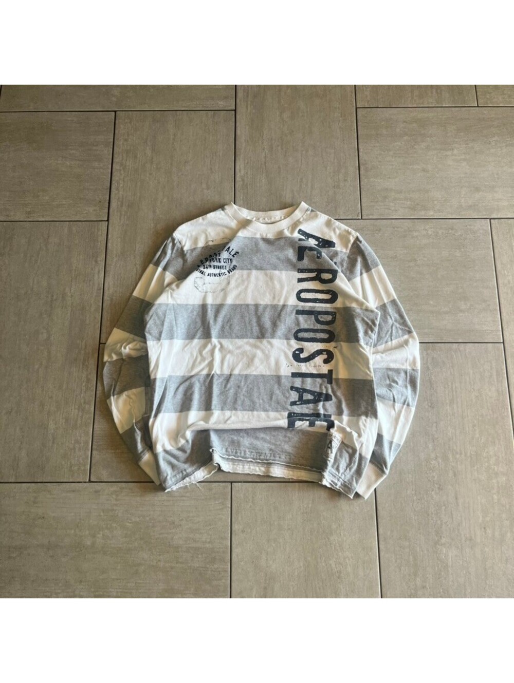 Vintage Aeropostale Striped Faded Long Sleeve Shirt Casual Large